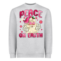 Heather Grey peace on earth Heavyweight Sweatshirt - MaliasSmallBusiness