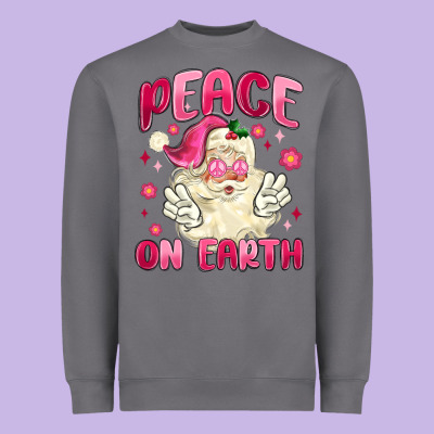 Peace On Earth Heavyweight Sweatshirt Designed By Maliassmallbusiness