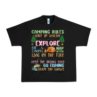 Black camping rules Urban Heavy Tee - MaliasSmallBusiness