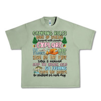 Oil Green camping rules Urban Heavy Tee - MaliasSmallBusiness