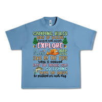 Pebble Blue camping rules Urban Heavy Tee - MaliasSmallBusiness