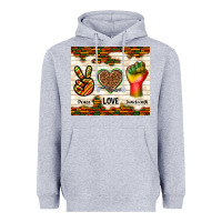 Heather Grey peace love juneteenth Heavyweight Hoodie - TumblerDesignByShophia