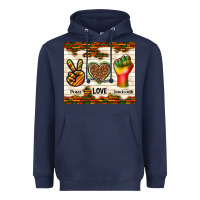 Navy peace love juneteenth Heavyweight Hoodie - TumblerDesignByShophia