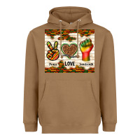 Toasted Coconut peace love juneteenth Heavyweight Hoodie - TumblerDesignByShophia