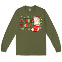 Army Green merry what christmas cat Long Sleeve Tee - MaliasSmallBusiness