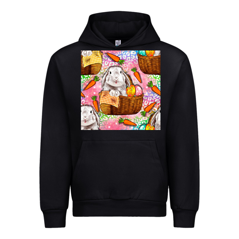 Easter Bunny With Hamper Seamless Pattern Urban Hoodie by BundleAndBundleShop | Teevron
