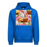 Cobalt Easter Bunny With Hamper Seamless Pattern Urban Hoodie - BundleAndBundleShop