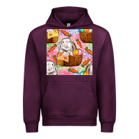 Mauve Wine Easter Bunny With Hamper Seamless Pattern Urban Hoodie - BundleAndBundleShop