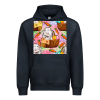 Navy Easter Bunny With Hamper Seamless Pattern Urban Hoodie - BundleAndBundleShop
