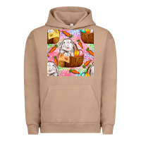 Pigment Burro Easter Bunny With Hamper Seamless Pattern Urban Hoodie - BundleAndBundleShop