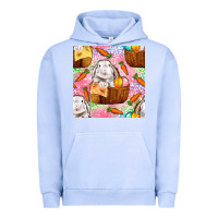 Pigment Grape Ice Easter Bunny With Hamper Seamless Pattern Urban Hoodie - BundleAndBundleShop