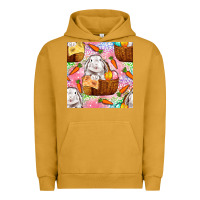 Pigment Peanut Butter Easter Bunny With Hamper Seamless Pattern Urban Hoodie - BundleAndBundleShop