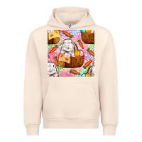 Sandshell Easter Bunny With Hamper Seamless Pattern Urban Hoodie - BundleAndBundleShop