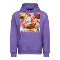 Tulip Easter Bunny With Hamper Seamless Pattern Urban Hoodie - BundleAndBundleShop