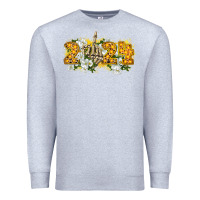 Heather Grey 2024 skeleton middle finger new year Premium Sweatshirt - CowGirlArtShop