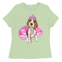 Matcha balerina beagle with tutu Ladies Tee - RanaPortraitStore