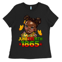 Black juneteenth 1865 afro girl Ladies Tee - HRA Design Shop