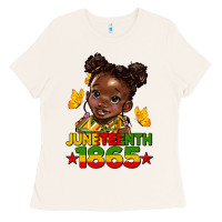 Bone juneteenth 1865 afro girl Ladies Tee - HRA Design Shop