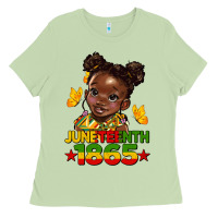 Matcha juneteenth 1865 afro girl Ladies Tee - HRA Design Shop