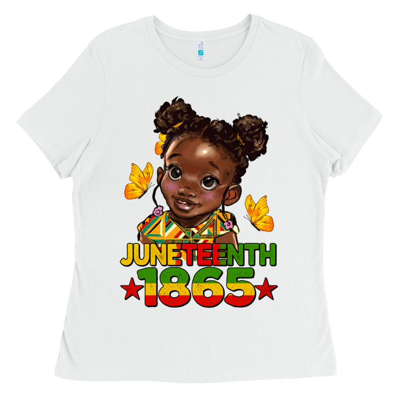 Juneteenth 1865 Afro Girl Ladies Tee by HRA Design Shop | Teevron