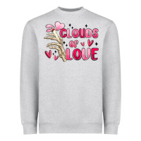 Heather Grey clouds of love Heavyweight Sweatshirt - MaliasSmallBusiness