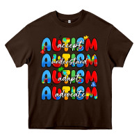 Chocolate Brown autism accept understand adopt advocate Heavy Core Tee - JahusDesignShop