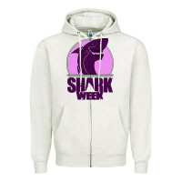 Oatmeal Heather shark Week Zipper Hoodie - Bettercallsaul