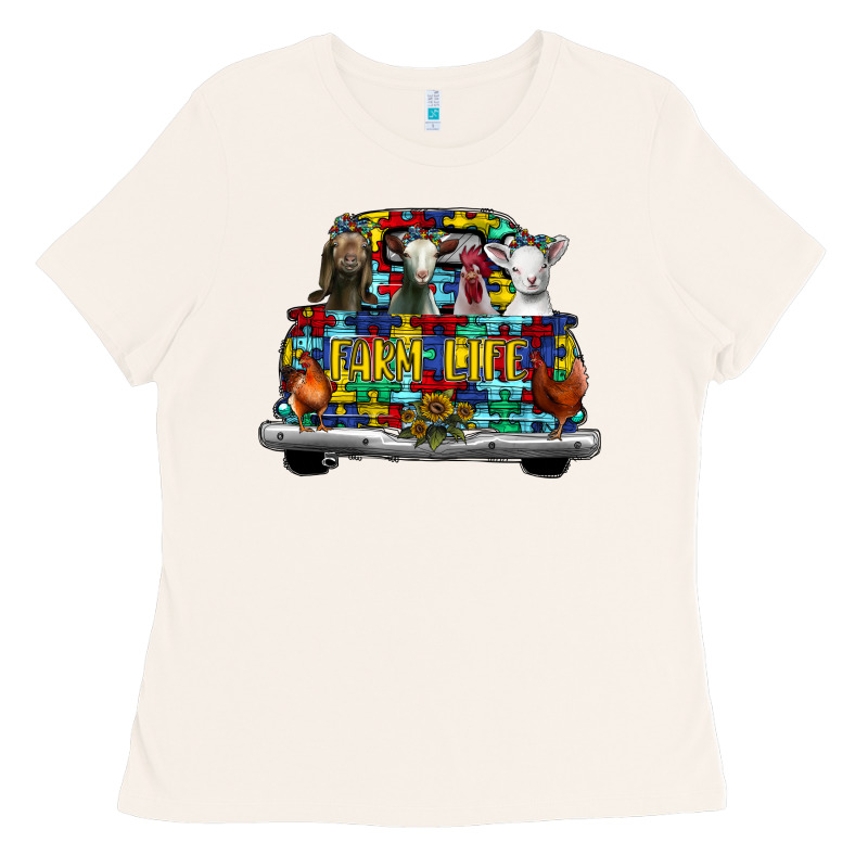 Farm Life Truck Autism Ladies Tee by CowhideDigitalArt | Teevron