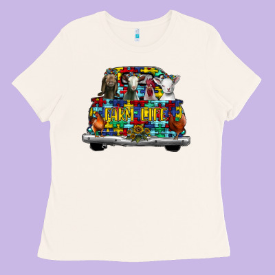 Farm Life Truck Autism Ladies Tee Designed By Cowhidedigitalart