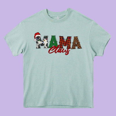 Mama Claus Heavy Core Tee Designed By Barkaloodesign