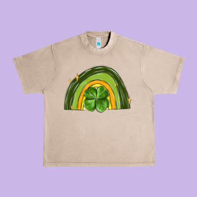 St Patrick S Day Shamrock Rainbow Urban Heavy Tee Designed By Maliassmallbusiness