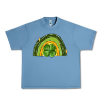 Pebble Blue st patrick s day shamrock rainbow Urban Heavy Tee - MaliasSmallBusiness