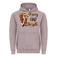 Vintage Zinc merry and bright black santa Vintage Hoodie - MaliasSmallBusiness