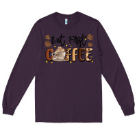 Plum but first coffee Long Sleeve Tee - MaliasSmallBusiness