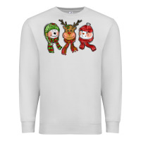 Dove Grey christmas reindeer polar bear snowman Premium Sweatshirt - CowGirlArtShop