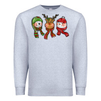 Heather Grey christmas reindeer polar bear snowman Premium Sweatshirt - CowGirlArtShop