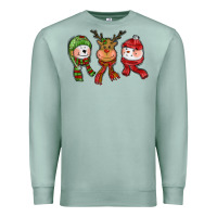 Seafoam christmas reindeer polar bear snowman Premium Sweatshirt - CowGirlArtShop