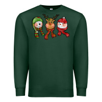 Sports Green christmas reindeer polar bear snowman Premium Sweatshirt - CowGirlArtShop