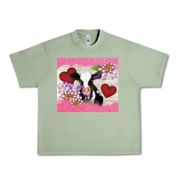 Oil Green lotus heart cow valentine Urban Heavy Tee - AdoDesignShop