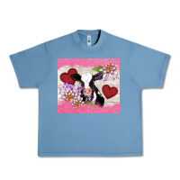 Pebble Blue lotus heart cow valentine Urban Heavy Tee - AdoDesignShop