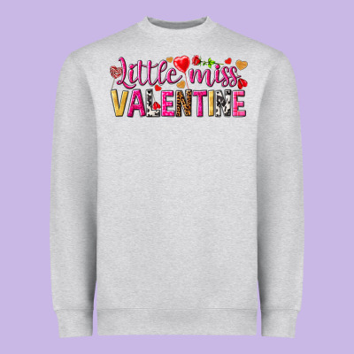 Little Miss Valentine Heavyweight Sweatshirt Designed By Nancycooperartshop