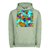 Pigment Oil Green Pride lgbtq ice cream and sunflowers seamless Urban Hoodie - BundleAndBundleShop
