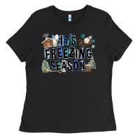 Black It's Freezing Season Ladies Tee - FaDigitalArtStudio