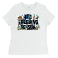 White It's Freezing Season Ladies Tee - FaDigitalArtStudio