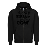 Black This Girl Loves Her Cow Zipper Hoodie - Bettercallsaul