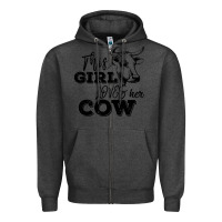 Charcoal Heather This Girl Loves Her Cow Zipper Hoodie - Bettercallsaul