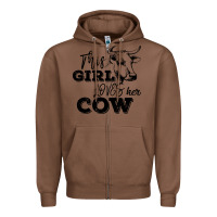 Chestnut This Girl Loves Her Cow Zipper Hoodie - Bettercallsaul