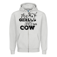 Dove Grey This Girl Loves Her Cow Zipper Hoodie - Bettercallsaul
