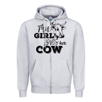 Heather Grey This Girl Loves Her Cow Zipper Hoodie - Bettercallsaul