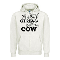 Oatmeal Heather This Girl Loves Her Cow Zipper Hoodie - Bettercallsaul